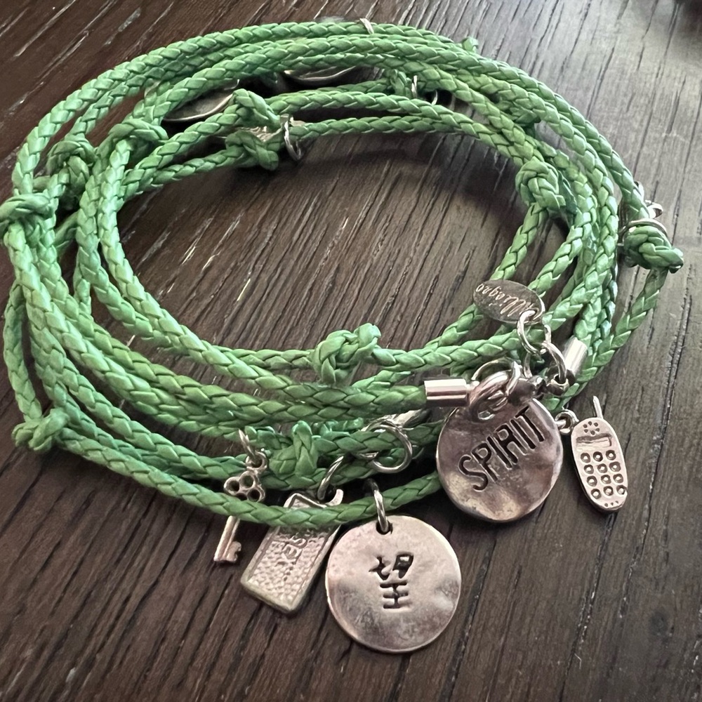 Alliegro Leather Wrap Bracelet with Charms